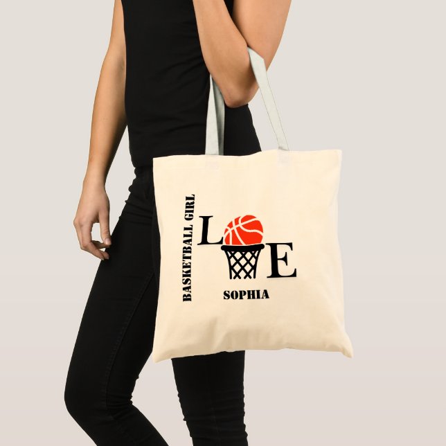 Basketball Player Girl, Basketball Girl  Birthday Tote Bag (Front (Product))
