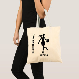 Basketball Player Girl, Basketball Girl Birthday Tote Bag