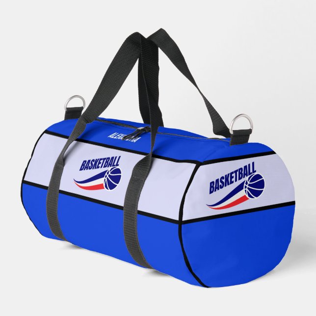 Basketball Player Girl, Birthday, France Flag Duffle Bag (Left Corner)