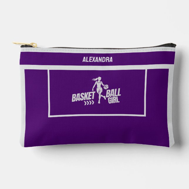 Basketball Player Girl, Team, Birthday Gift   Accessory Pouch (Front)