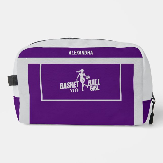Basketball Player Girl, Team, Birthday Gift   Dopp Kit (Front)