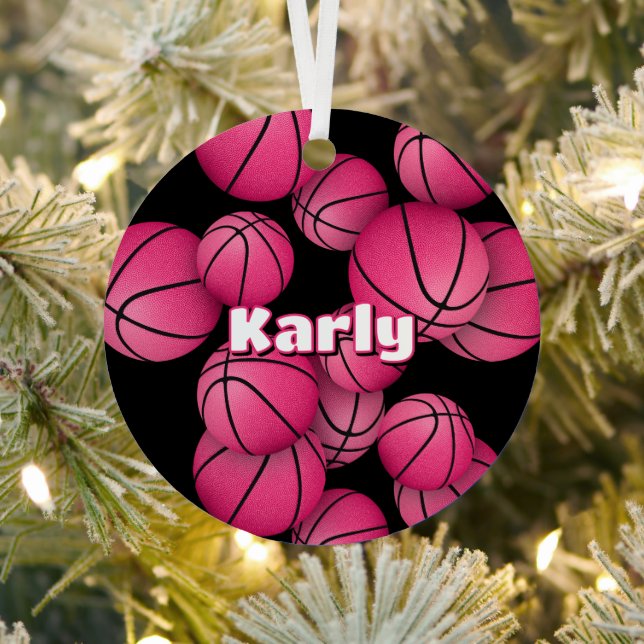 basketball player girls name commemorative year metal tree decoration (Insitu)