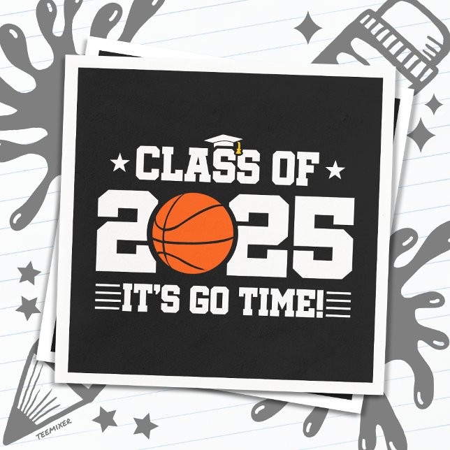 Basketball Player Graduation Class of 2025 Senior Napkin (Creator Uploaded)