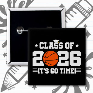 Basketball Player Graduation Class of 2026 Senior 15 Cm Square Badge
