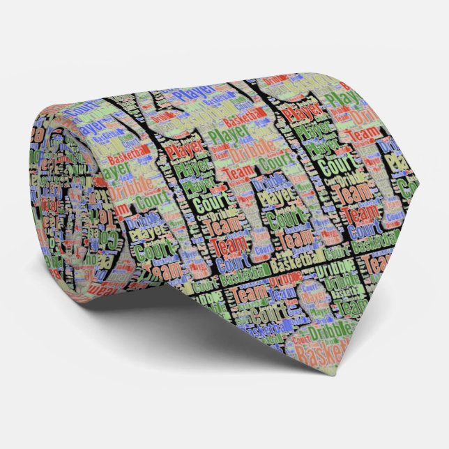 Basketball Player Graphic Sports Necktie (Rolled)