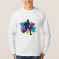 Basketball Player Grungy Colour Splashes