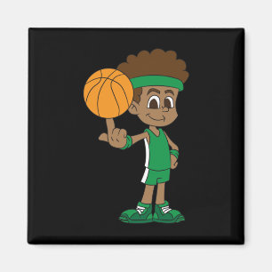 Basketball Player Has Basketball Turned On Finger Magnet