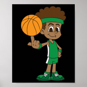 Basketball Player Has Basketball Turned On Finger Poster
