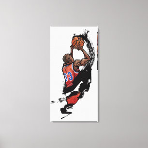 Basketball player holding ball canvas print