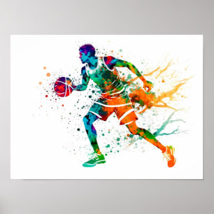 Basketball player in action poster