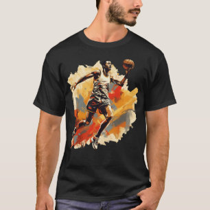 Basketball Player In Art Design T-Shirt