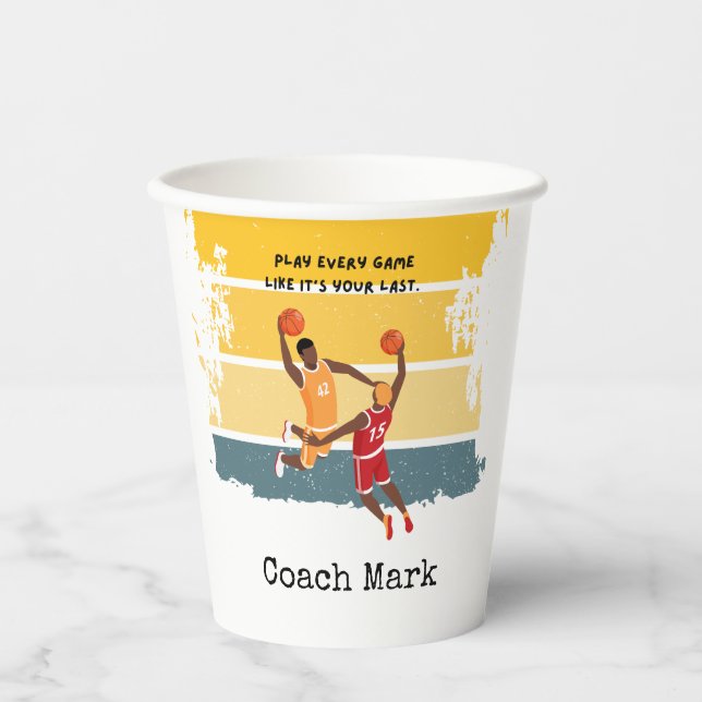 Basketball Player is playing ball  Paper Cups (Front)