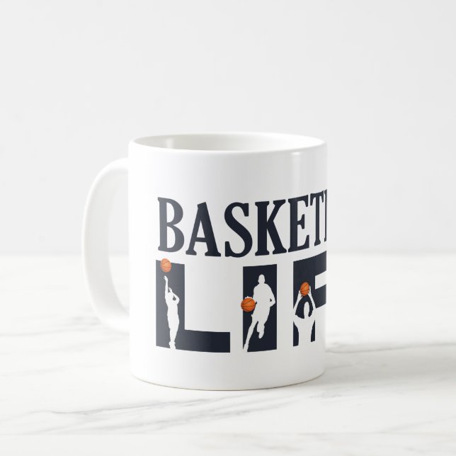 basketball player life coffee mug (Front Left)