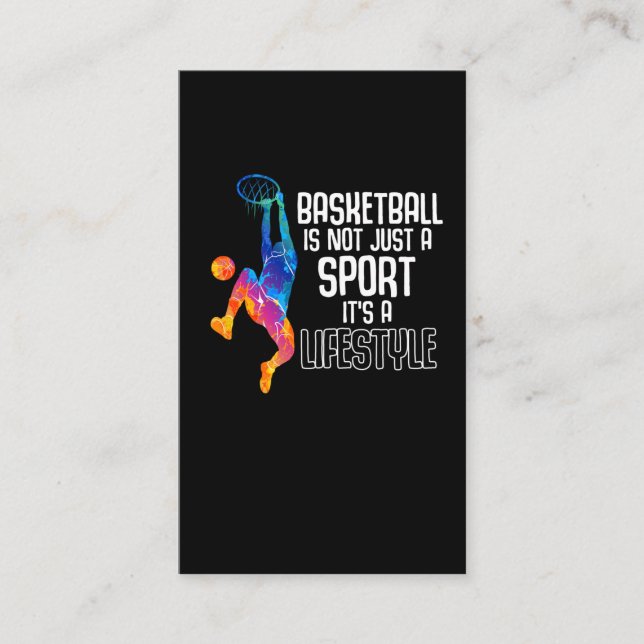Basketball Player Life Dunk Athlete Business Card (Front)