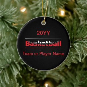 Basketball Player - Minimalist Geometric Arch Ceramic Tree Decoration