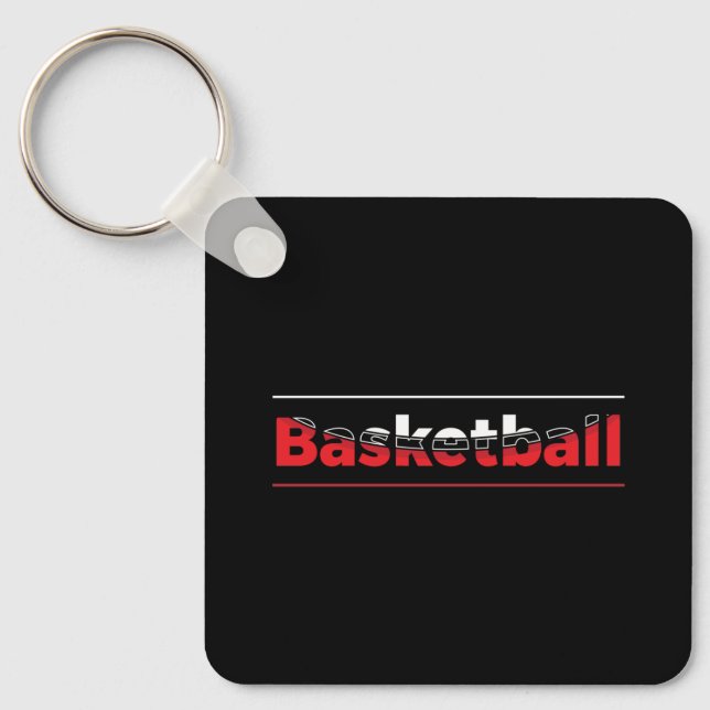 Basketball Player - Minimalist Geometric Arch Key Ring (Front)