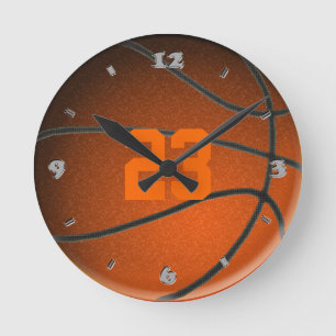 Basketball Player Number Round Clock