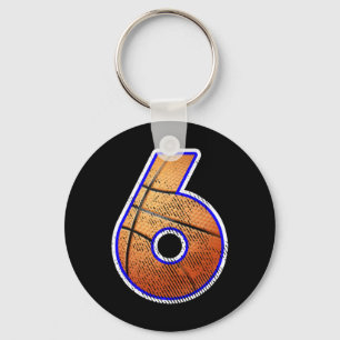 Basketball Player Number Six Key Ring