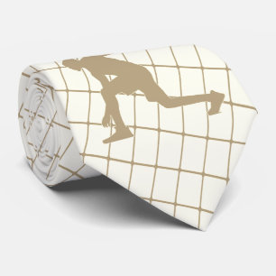 Basketball Player onTan Check Necktie