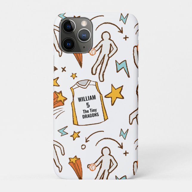 Basketball Player Personalised Name Number Subject Case-Mate iPhone Case (Back)