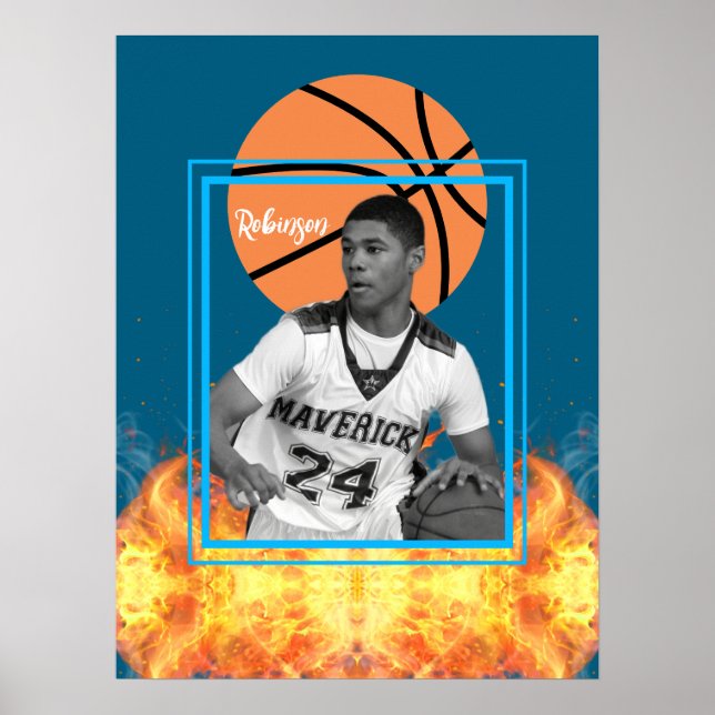 Basketball Player Personalised Photo Poster (Front)