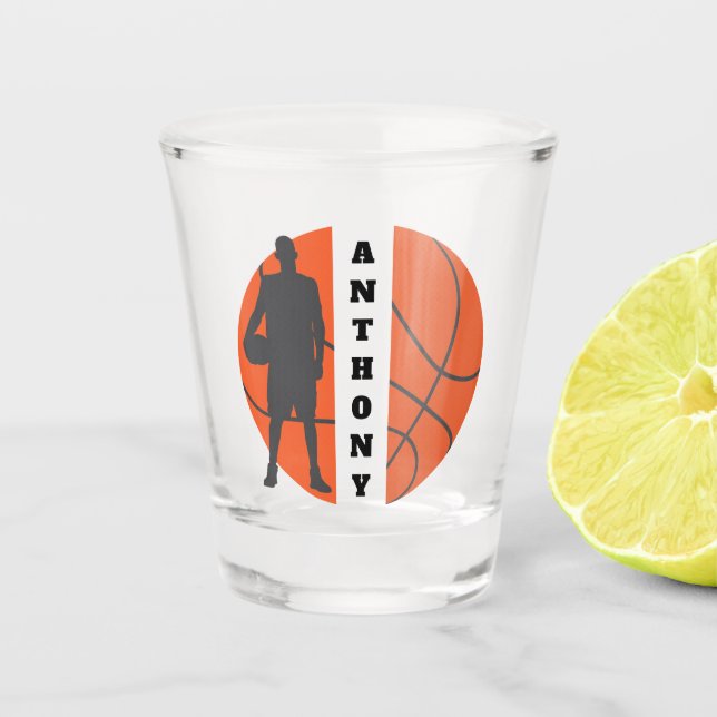 Basketball Player Personalised Shot Glass (Front)