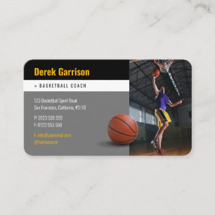 Basketball Player Photo   Basketball Coach Busines Business Card