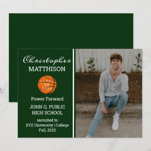 Basketball Player Photo Graduation Announcement