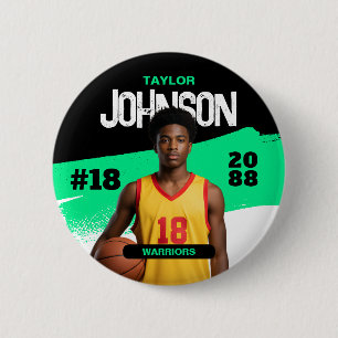 Basketball Player Senior Night Custom Photo Sports 6 Cm Round Badge