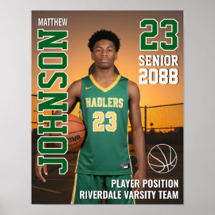 Basketball Player Senior Team Photo Gift Sports Poster