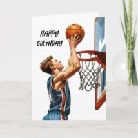 Basketball Player Shooting Hoops Happy Birthday