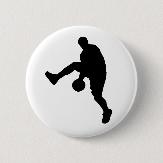 Basketball Player Silhouette 6 Cm Round Badge (Front)