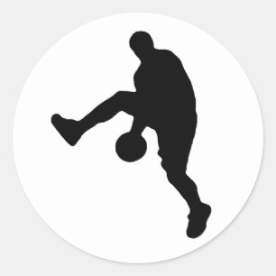 Basketball Player Silhouette Classic Round Sticker