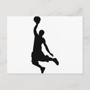 Basketball player silhouette postcard