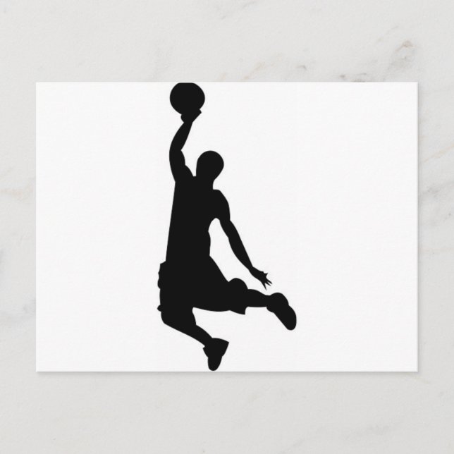 Basketball player silhouette postcard (Front)