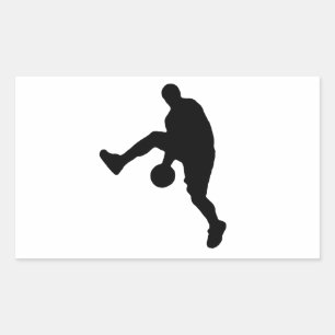 Basketball Player Silhouette Rectangular Sticker