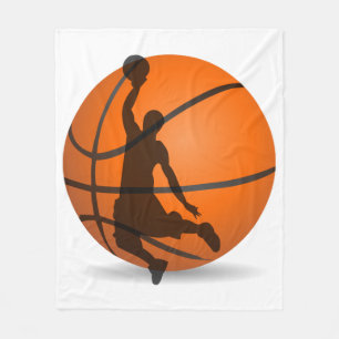 basketball player silhouette sport fleece blanket
