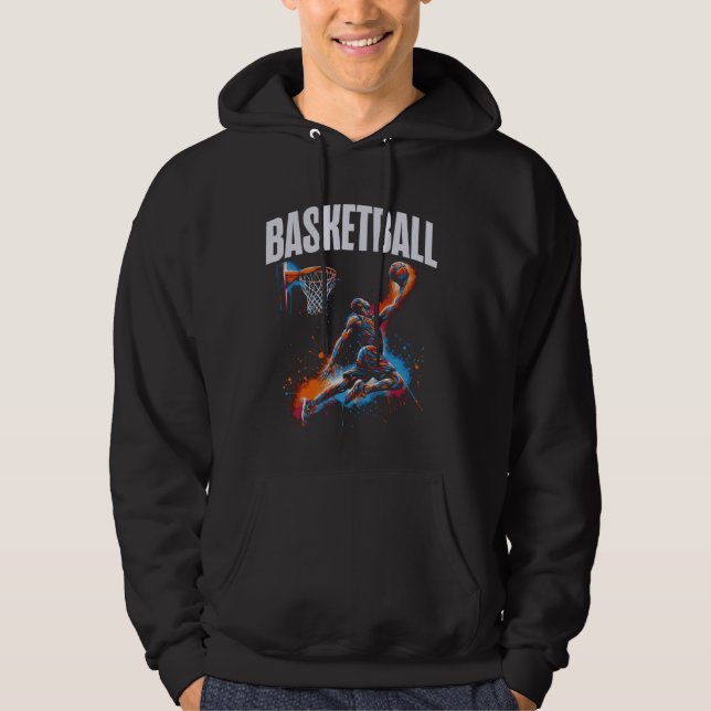 Basketball Player Slam Dunk Artwork Hoodie (Front)