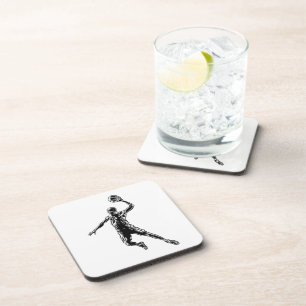 Basketball Player Slam Dunk Dark Design Coaster