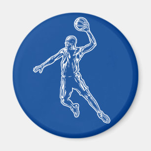 Basketball Player Slam Dunk Light Design Magnet