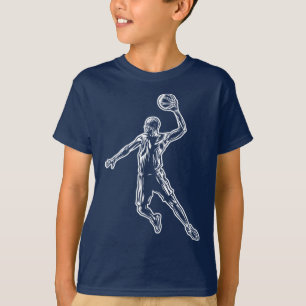 Basketball Player Slam Dunk Light Design T-Shirt