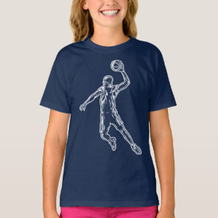 Basketball Player Slam Dunk Light Design T-Shirt