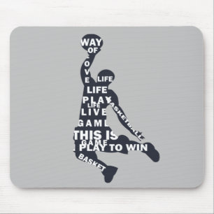 Basketball player slam dunk mouse mat