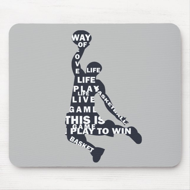 Basketball player slam dunk mouse mat (Front)