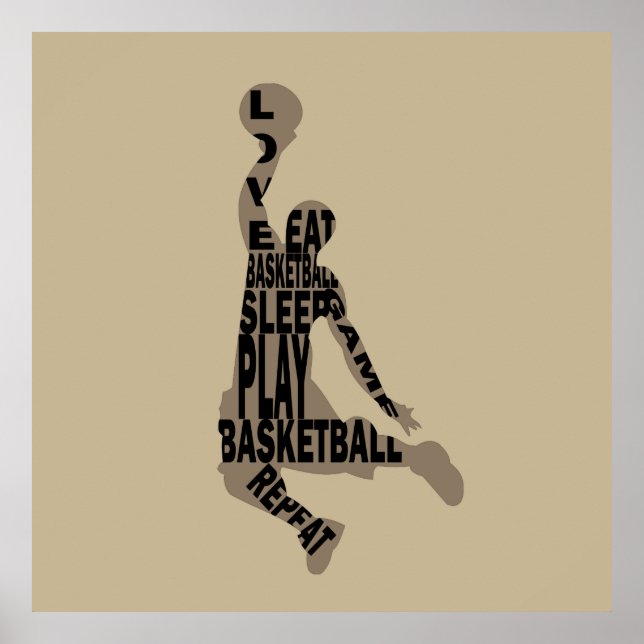 Basketball player slam dunk poster (Front)