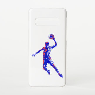 Basketball Player Slam Dunk, Red and Blue Design Samsung Galaxy Case
