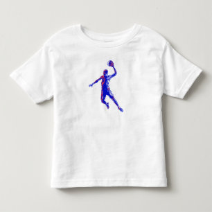 Basketball Player Slam Dunk, Red and Blue Design Toddler T-Shirt