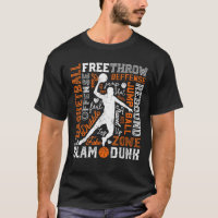 Basketball Player Slam Dunk Typography Word Art Vi
