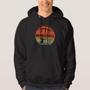 Basketball player slam dunk vintage retro sunset hoodie