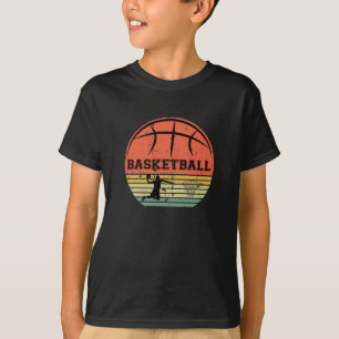 Basketball player slam dunk vintage retro sunset T-Shirt